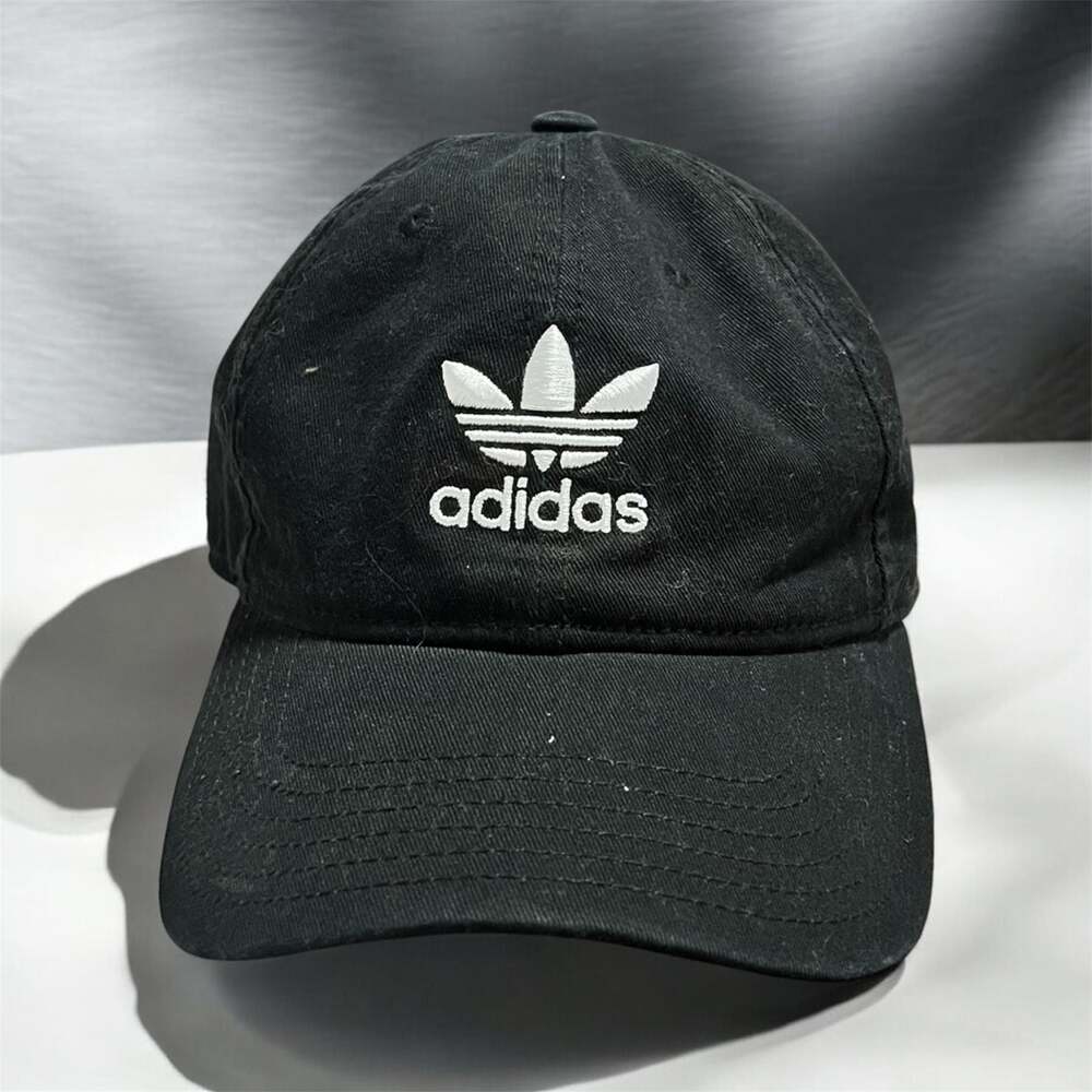 Adidas Originals Trefoil Relaxed Strapback Baseball Hat in Black